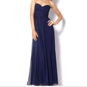 Ralph Lauren Navy Strapless Evening Gown